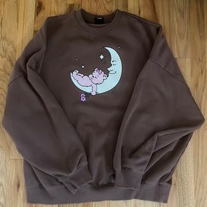 Brown sleepy bear oversized crew neck by PacSun